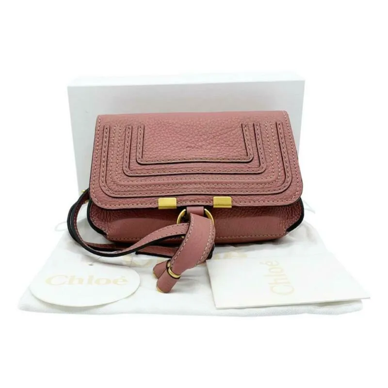 Chloé Belt Marcie Convertible Pink Leather Messenger Bag