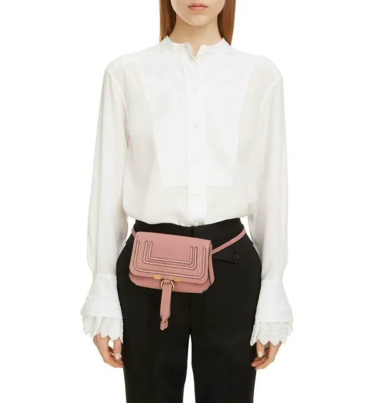 Chloé Belt Marcie Convertible Pink Leather Messenger Bag