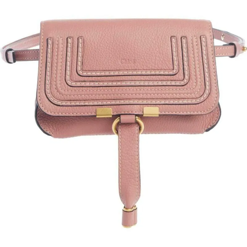 Chloé Belt Marcie Convertible Pink Leather Messenger Bag