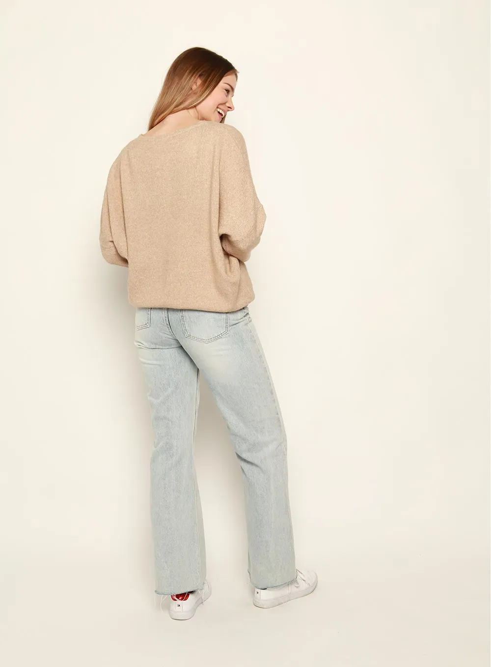 Christina Essential Knit Jumper-TAN