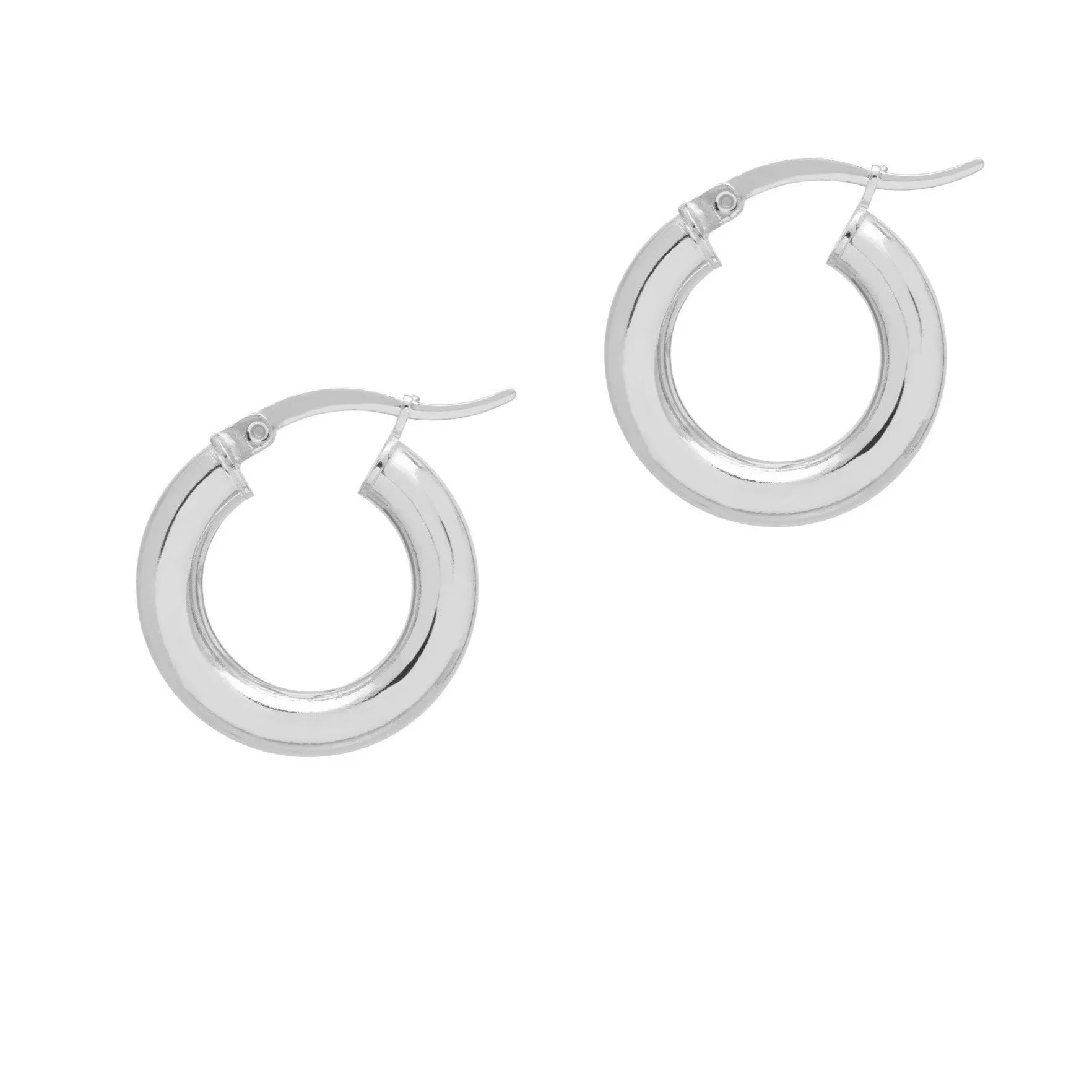 Chunky, Shiny Hoop Earrings - Small Gold