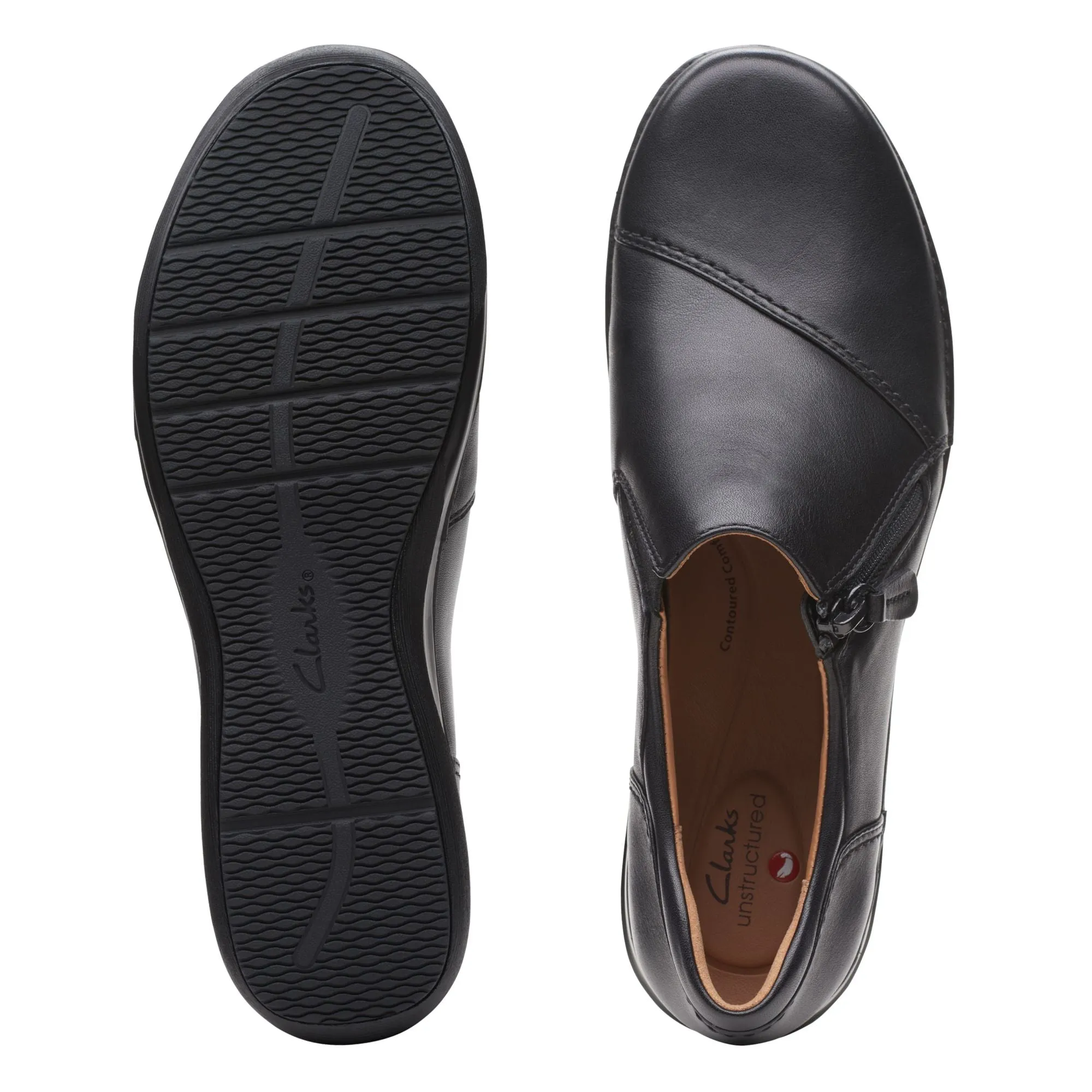 Clarks Appley Zip Black Leather