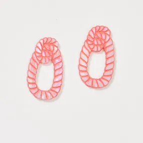 Coastal Rope Earrings - Pink / Neon