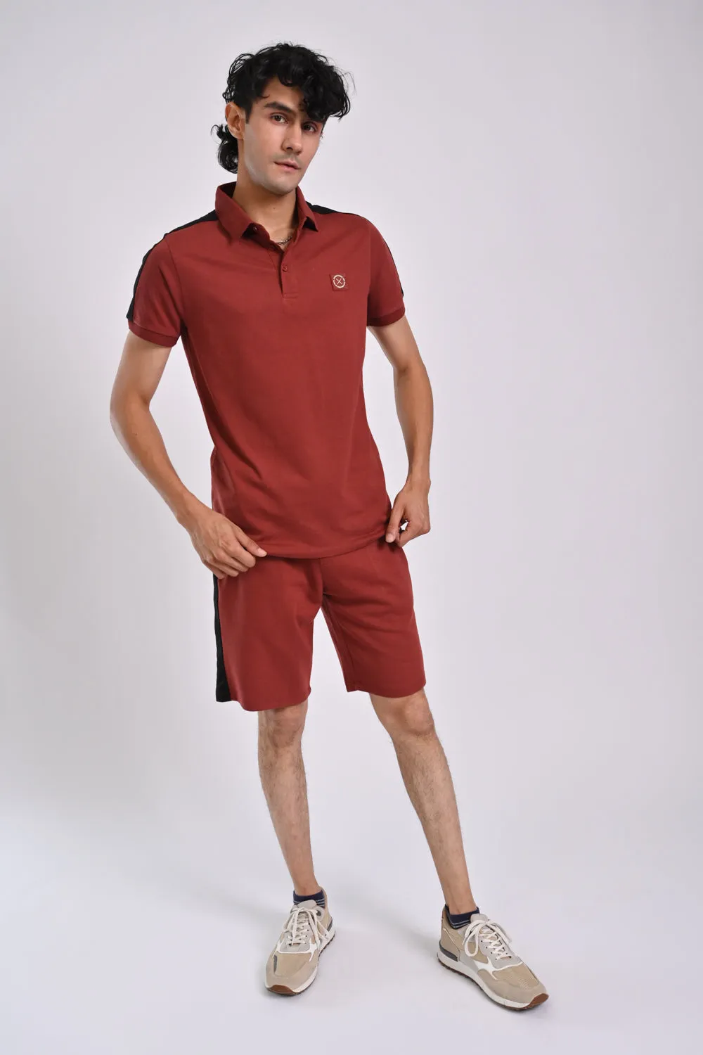 CONTRAST SLEEVE PANEL POLO