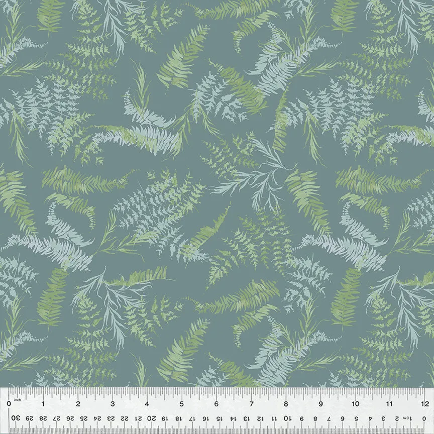 Cotton Fabric, FERN TEAL,53786D-9, Perennial Collection by Kelly Ventura for Windham Fabrics