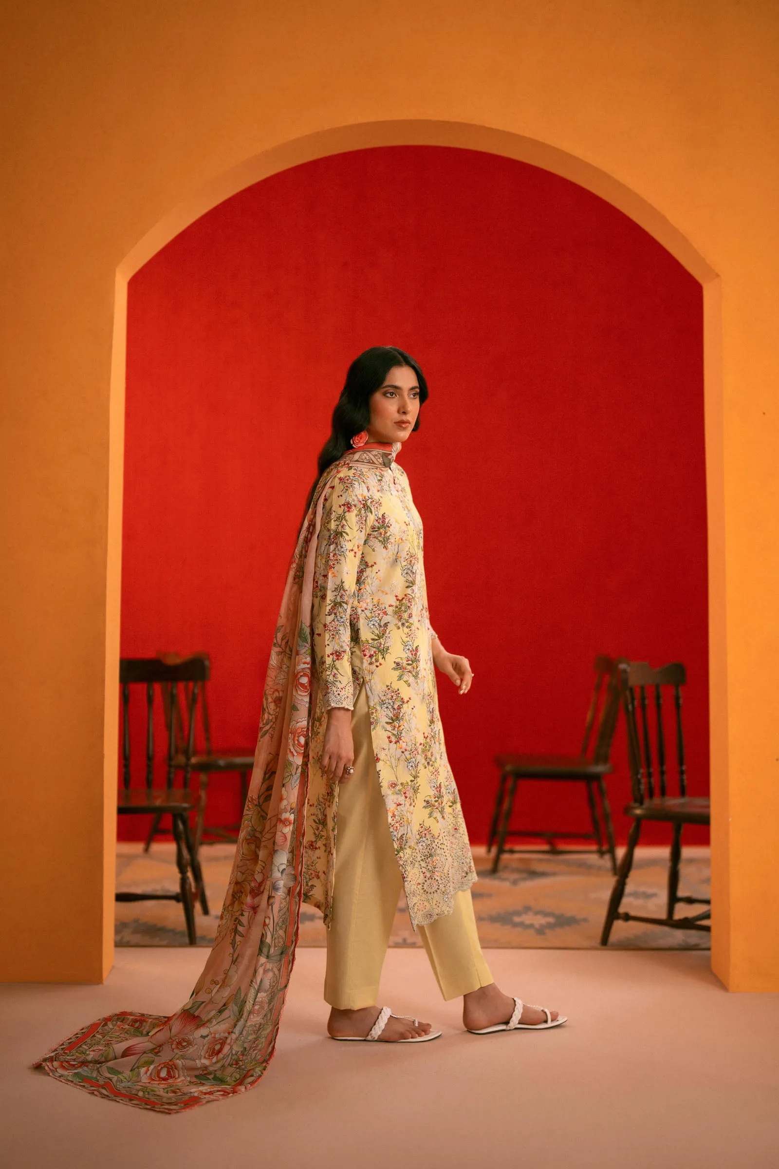 Cotton Lawn Digital Print Chikankari