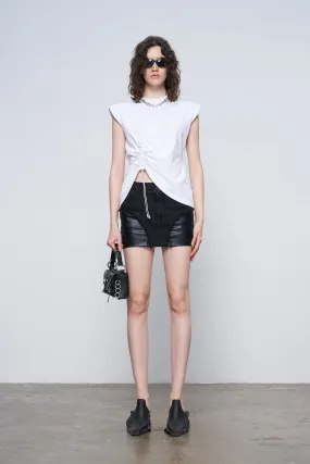 Cowboy patchwork short skirt