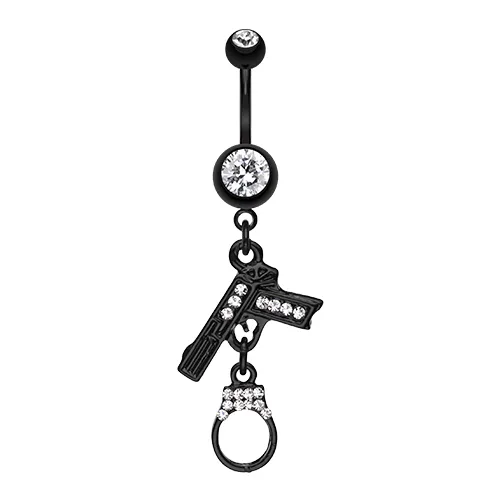 Cuffed and Loaded Metallic Black Belly Bar