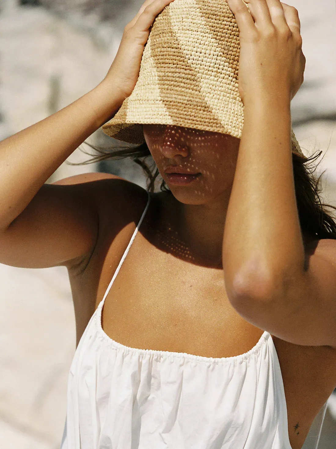 Cyla Bucket Hat, Bronze/Natural