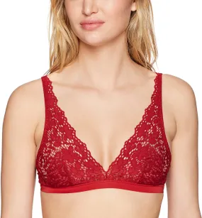 DKNY Intimates Women's Bra Classic Lace Bralette, Red, S