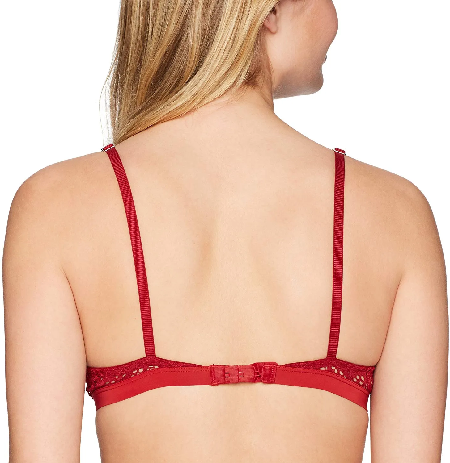 DKNY Intimates Women's Bra Classic Lace Bralette, Red, S