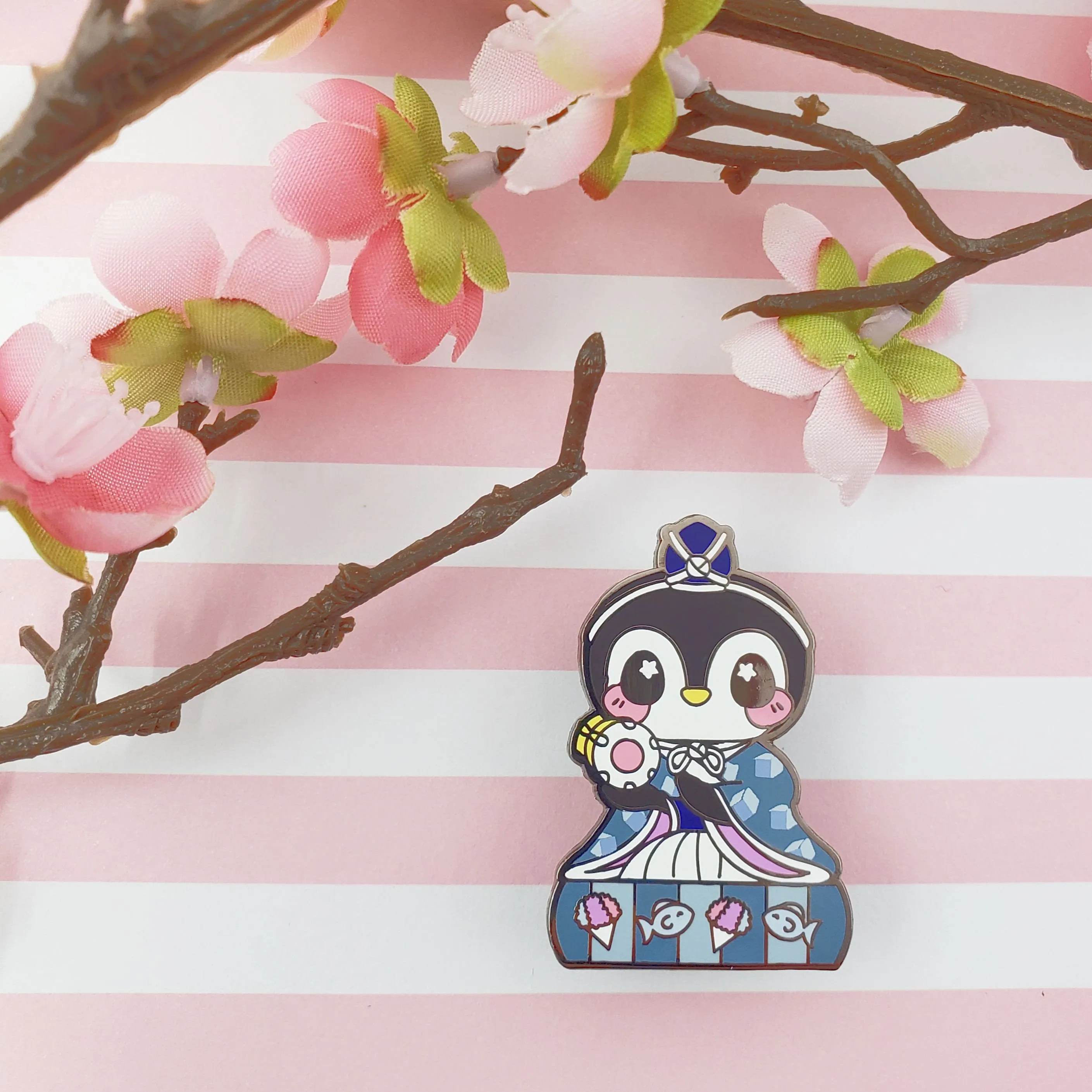 Drummer Penguin: Girl's Day Animal Enamel Pins