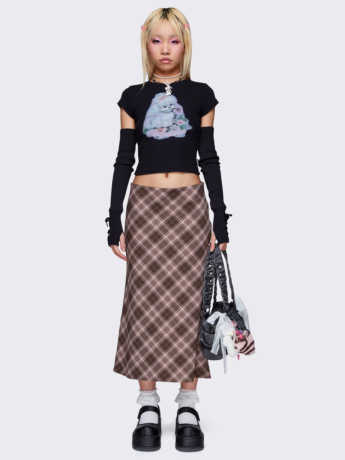 Edith Plaid Midi Skirt