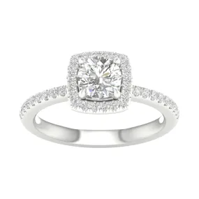 Engagement Ring Round Center with Cushion Cut Halo