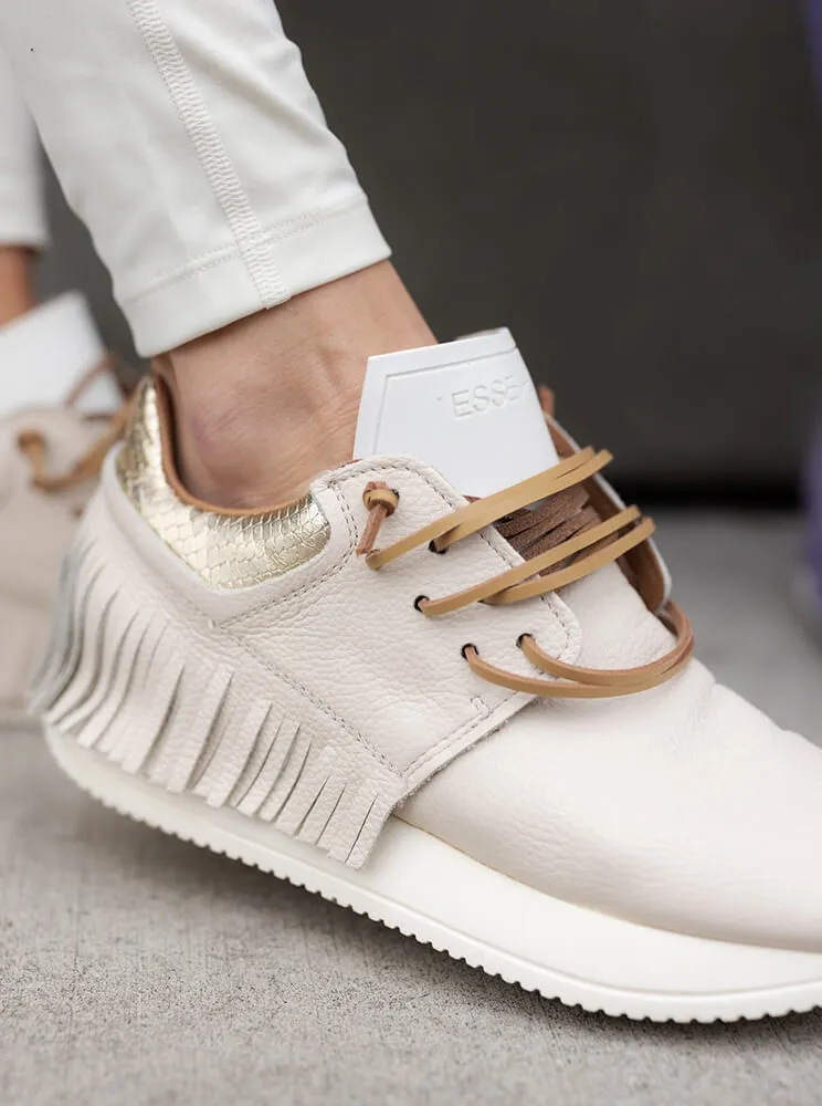 Esseutesse Leather Fringe Sneaker - Ivory