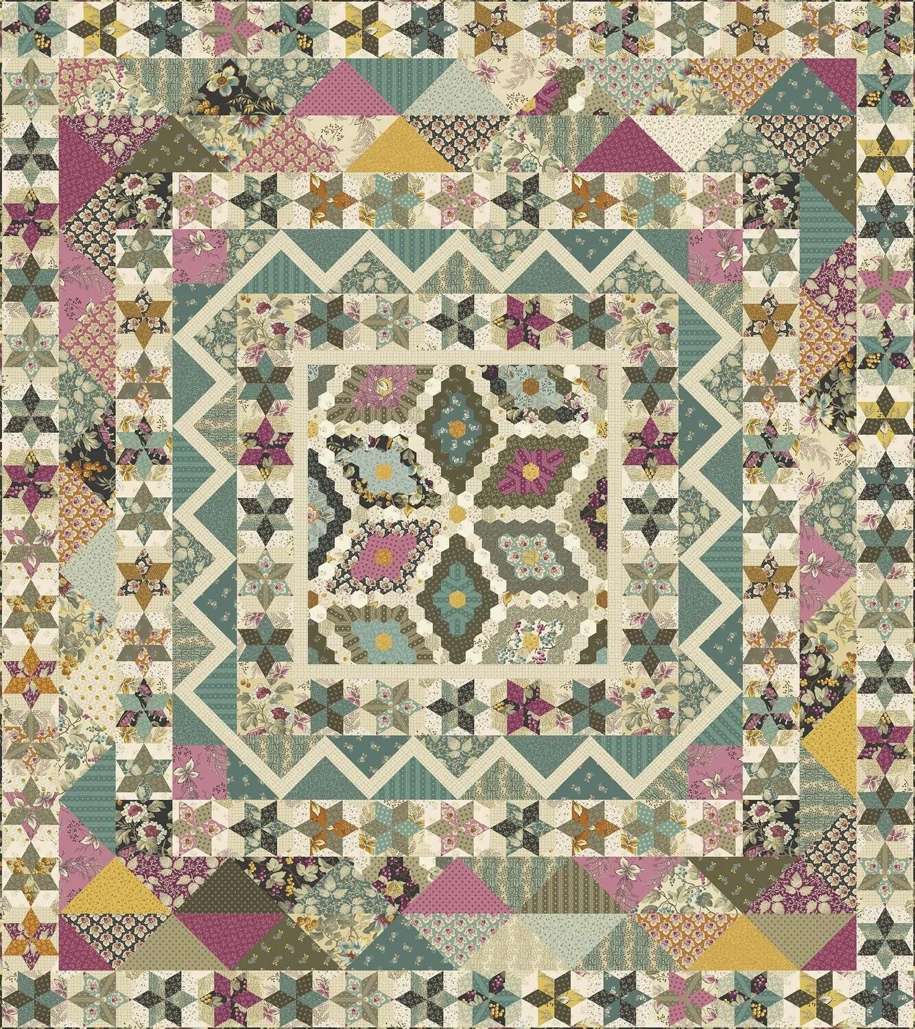 Fabric MINT Color FRUIT TART from English Garden Collection by Edyta Sitar for Andover, A-794-P