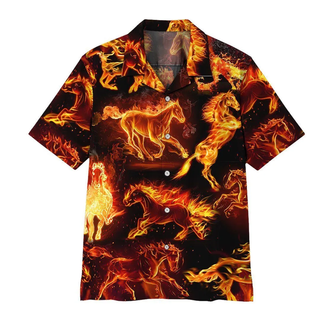 Gearhuman 3D Fire Horse Hawaii Shirt