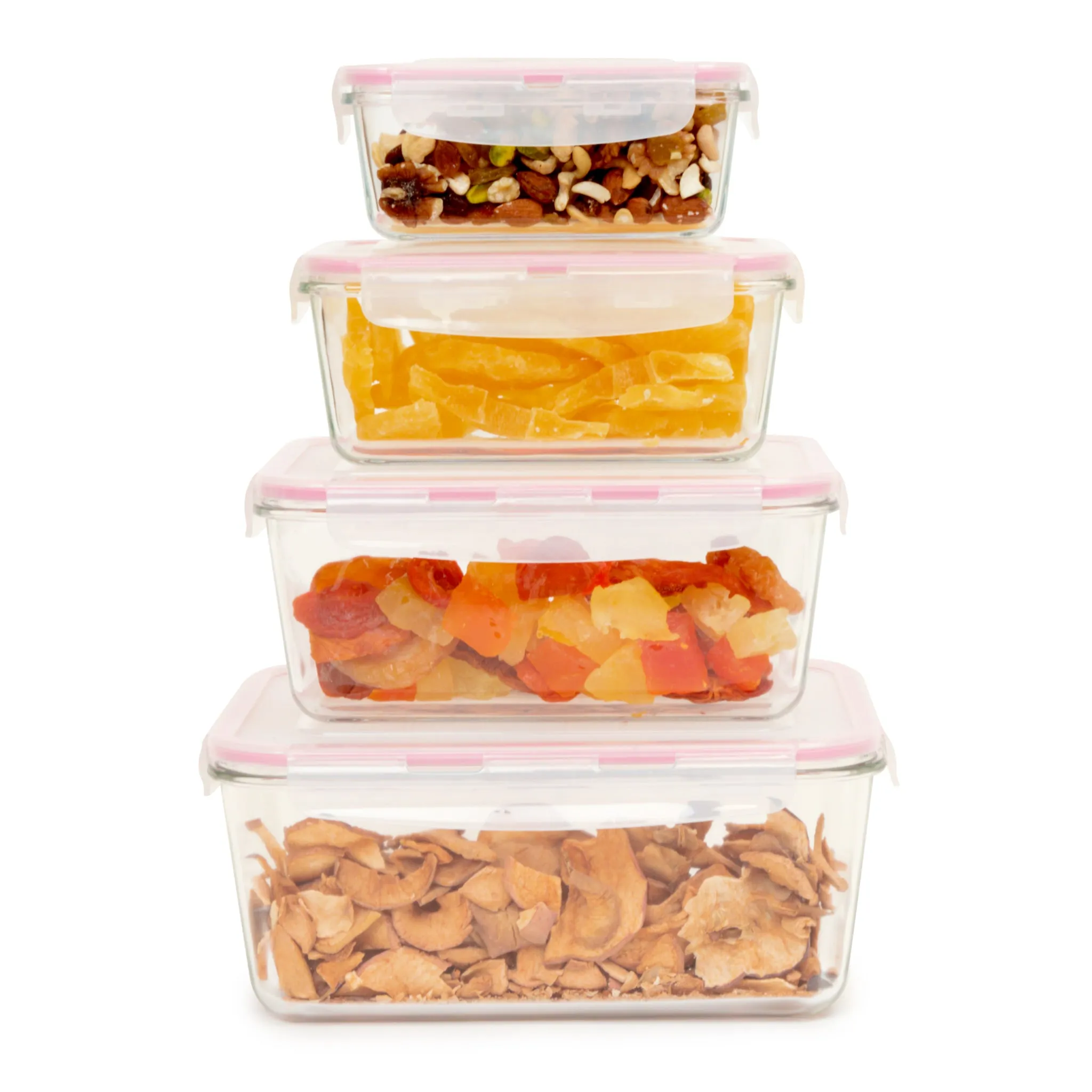 GlasLife Airtight Rectangular Glass Containers (Set of 4)