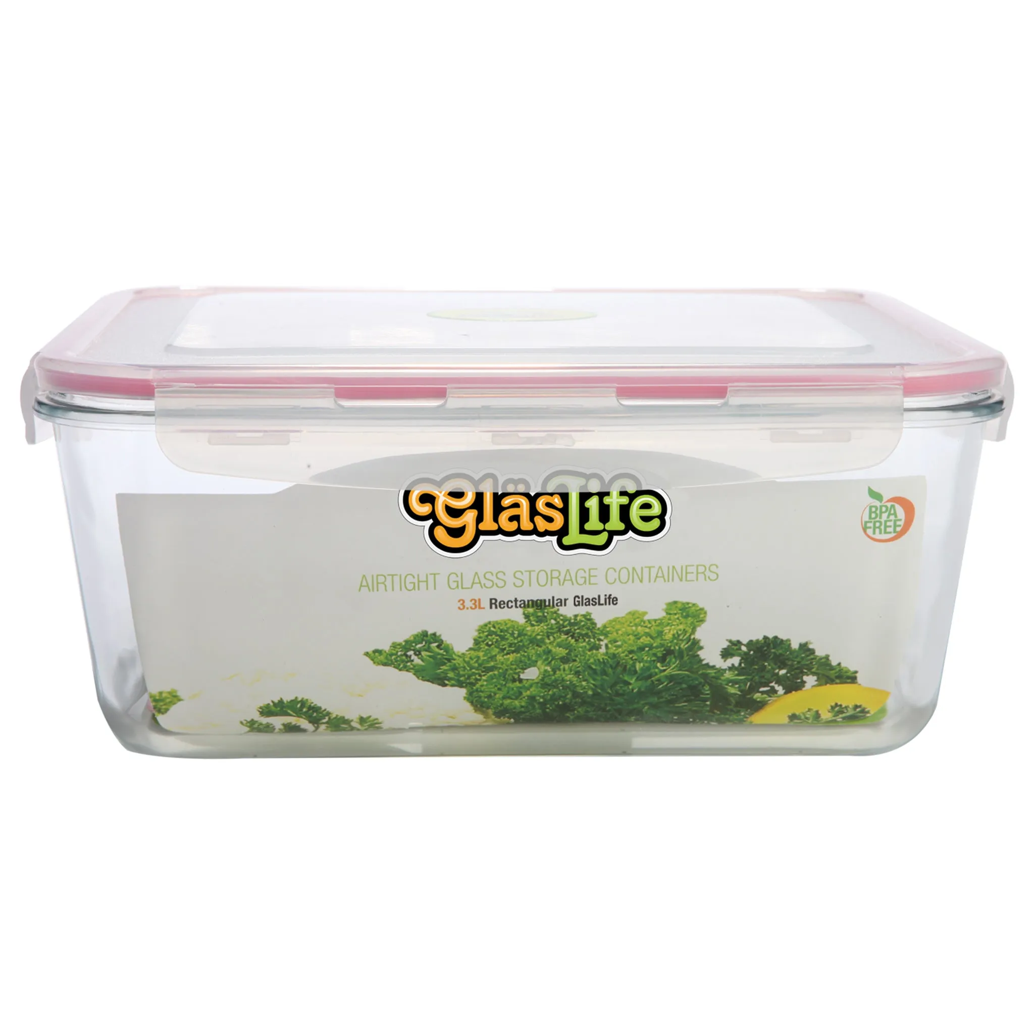 GlasLife Airtight Rectangular Glass Containers (Set of 4)