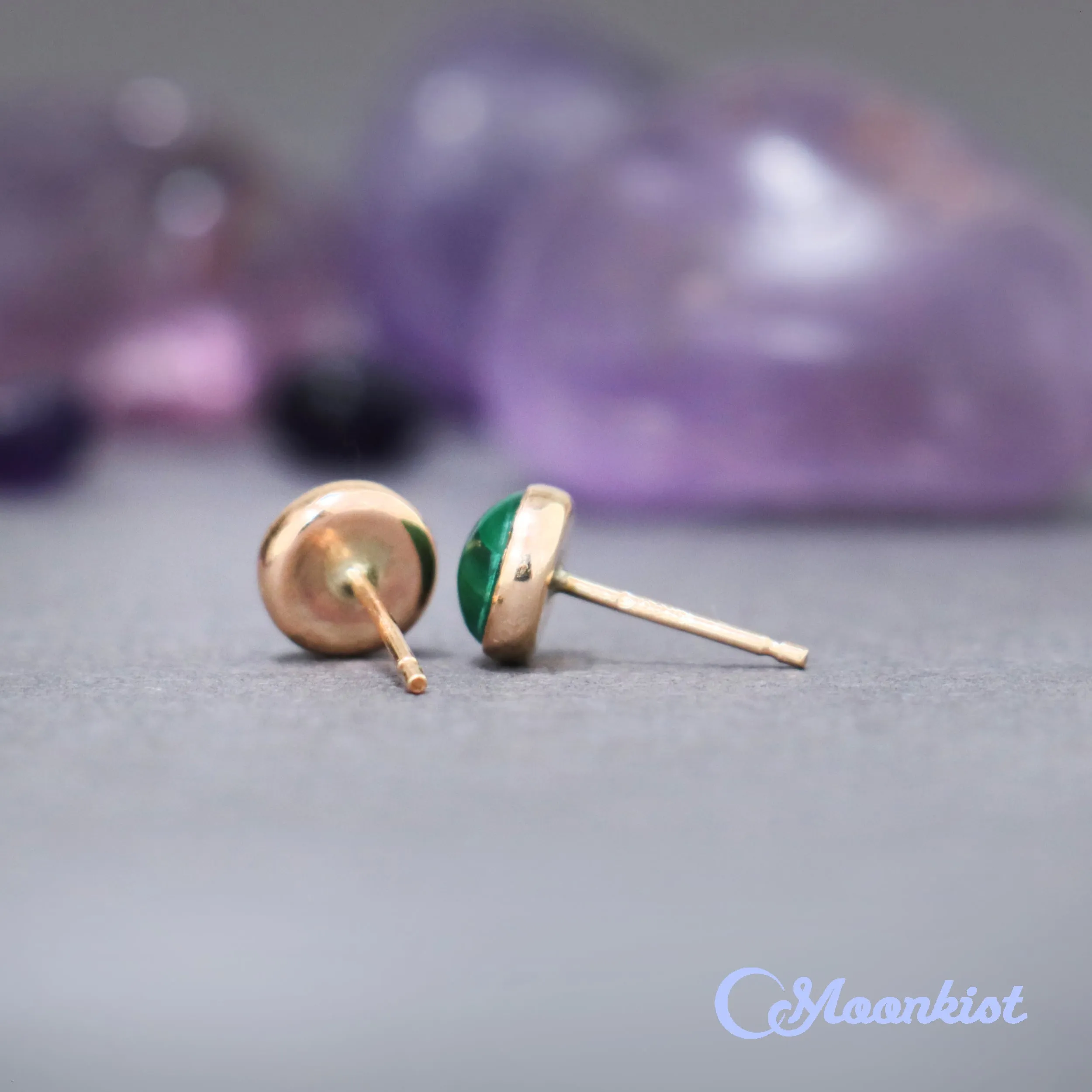 Gold Filled Malachite Stud Earrings  | Moonkist Designs