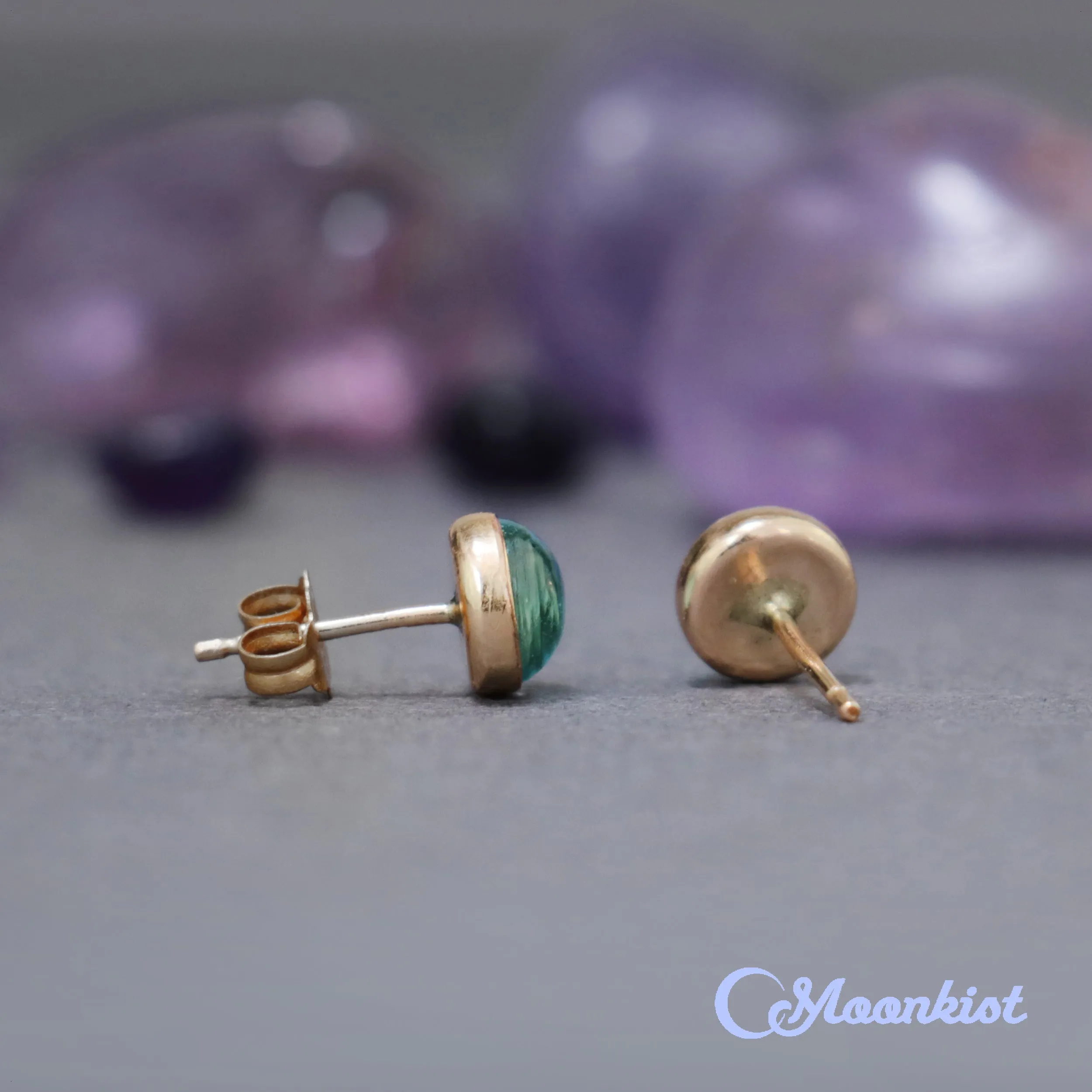 Gold Filled Malachite Stud Earrings  | Moonkist Designs