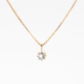 Gold Vermeil Round Claw Set Cubic Zirconia Necklace