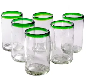 Green Rim Tumbler - 16 oz - Set of 6