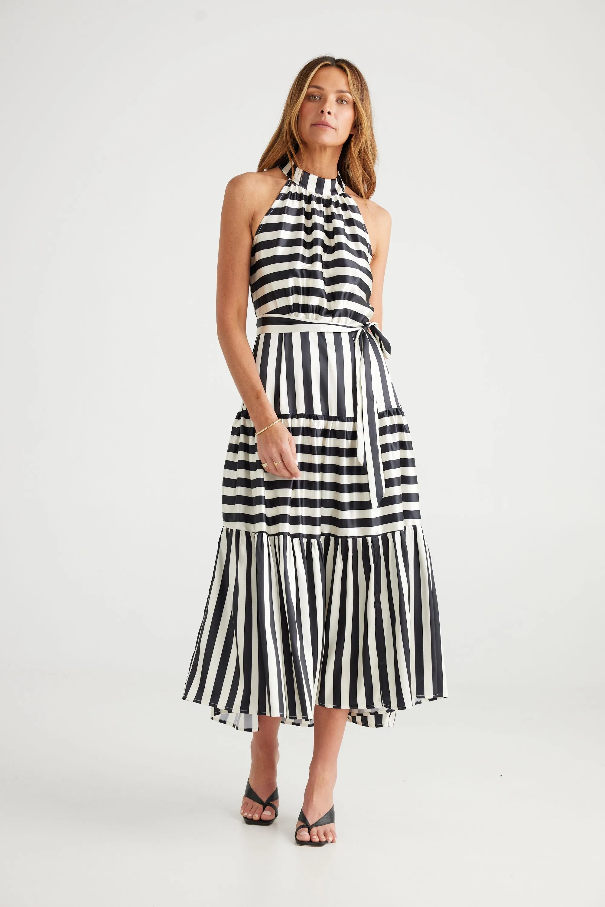 Greta Dress (Midnight Stripe)