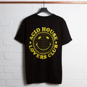 Grid Acid House Lovers Back Print - Tshirt - Black