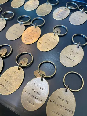 Hand Stamped Keychains made in USA