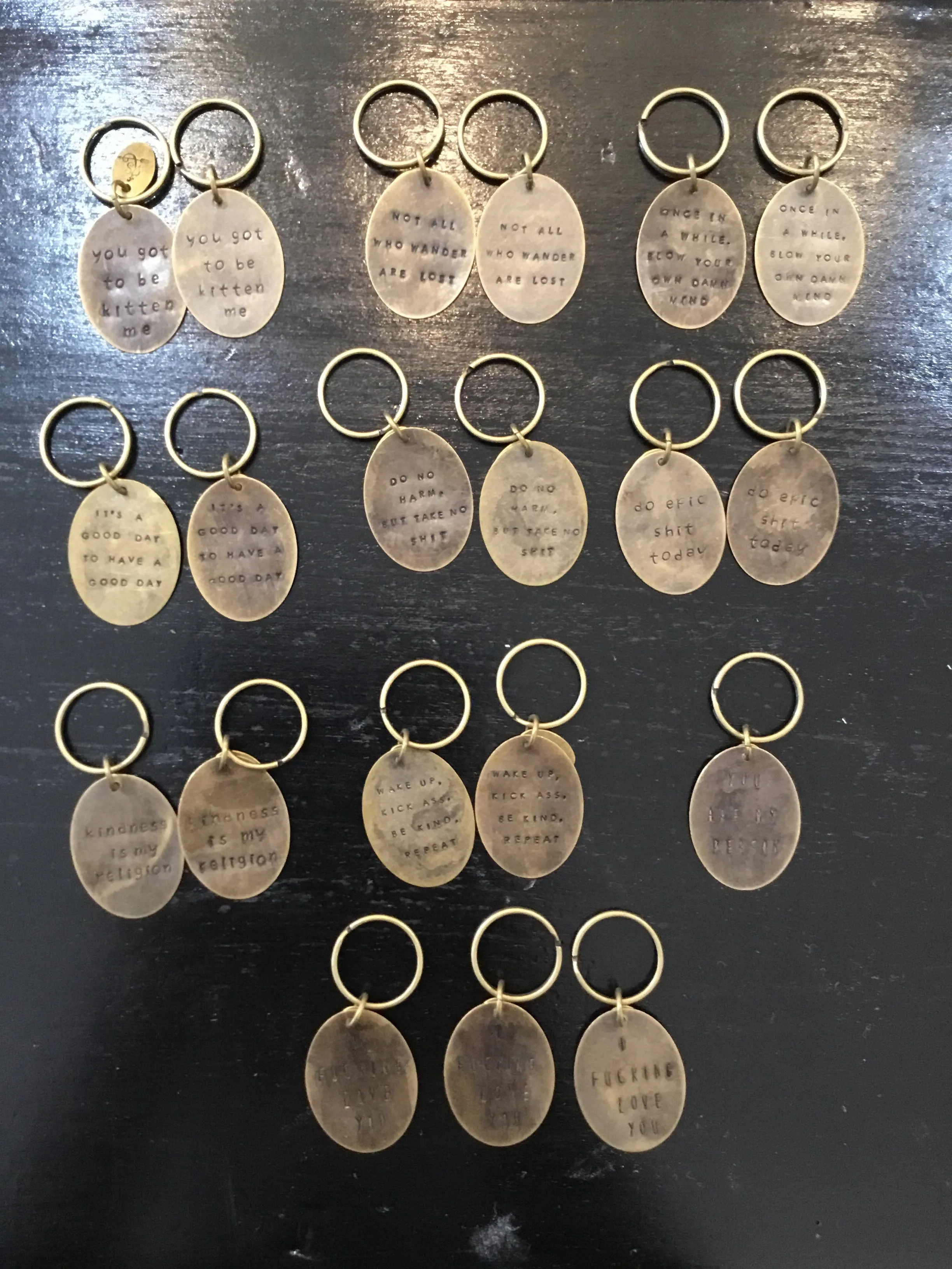 Hand Stamped Keychains made in USA