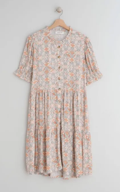 Indi & Cold Gathered-Waist Dress | Peach