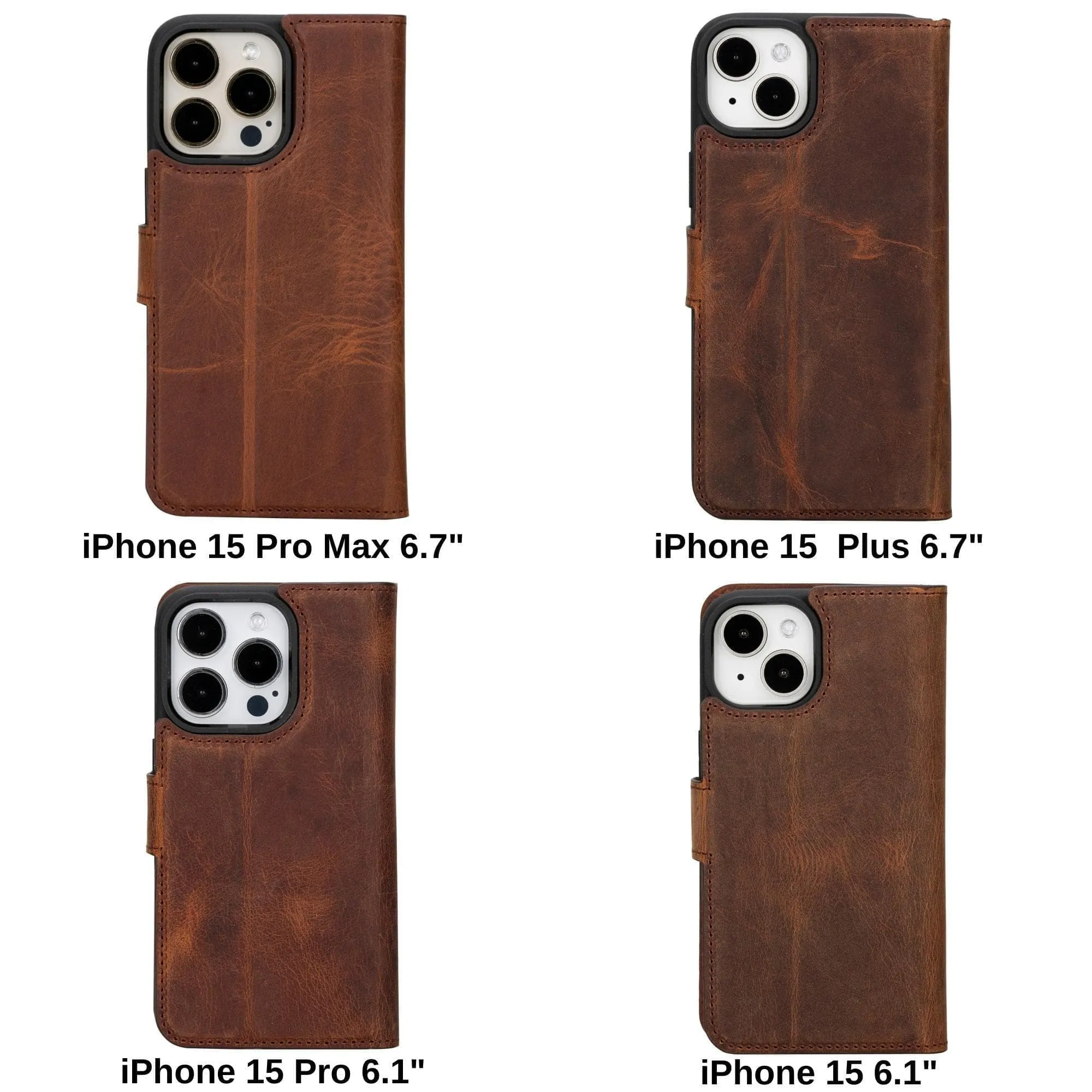 iPhone 16 Series Detachable Leather Wallet Case