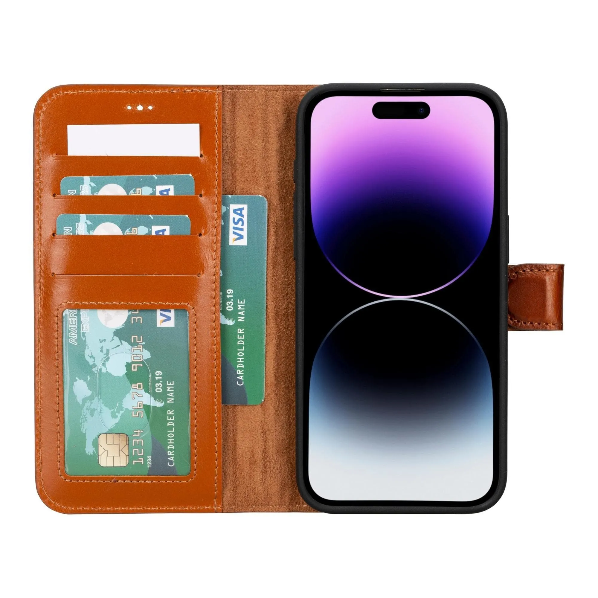 iPhone 16 Series Detachable Leather Wallet Case