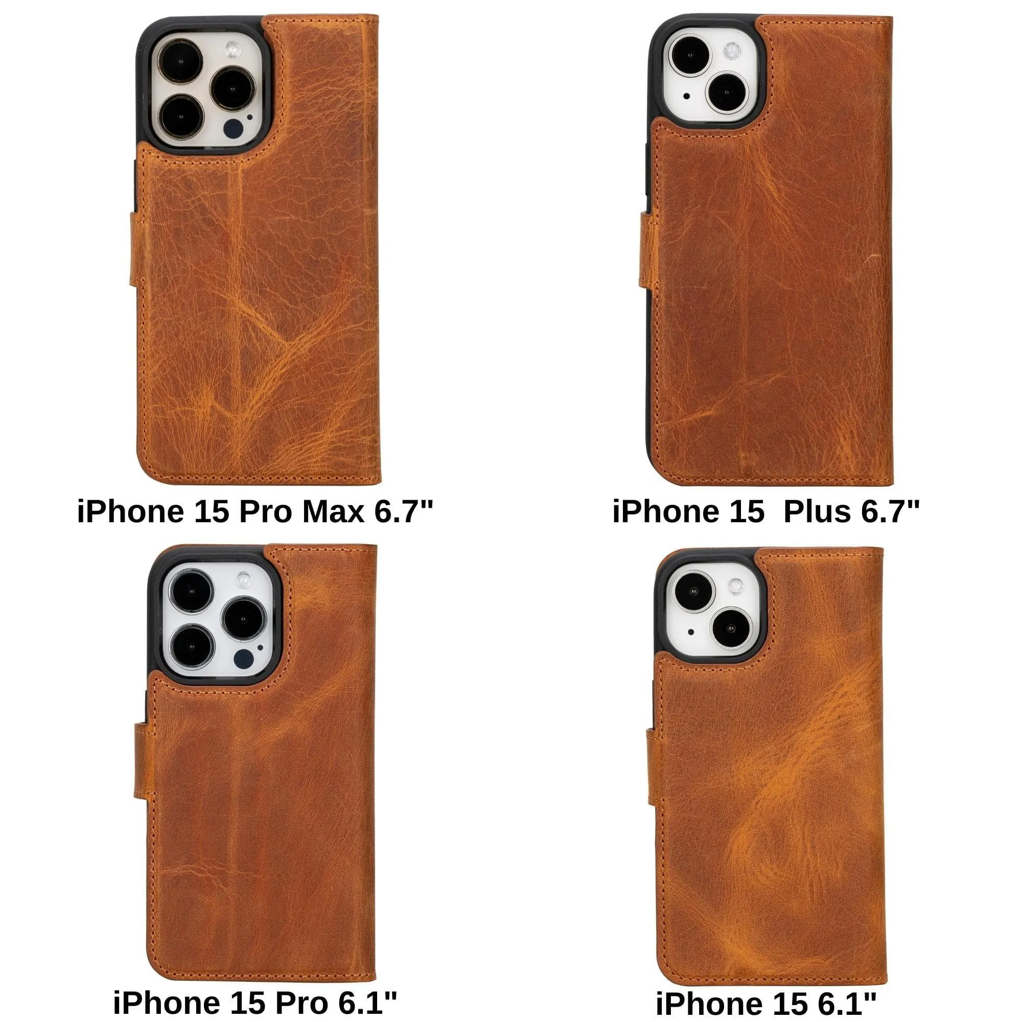 iPhone 16 Series Detachable Leather Wallet Case