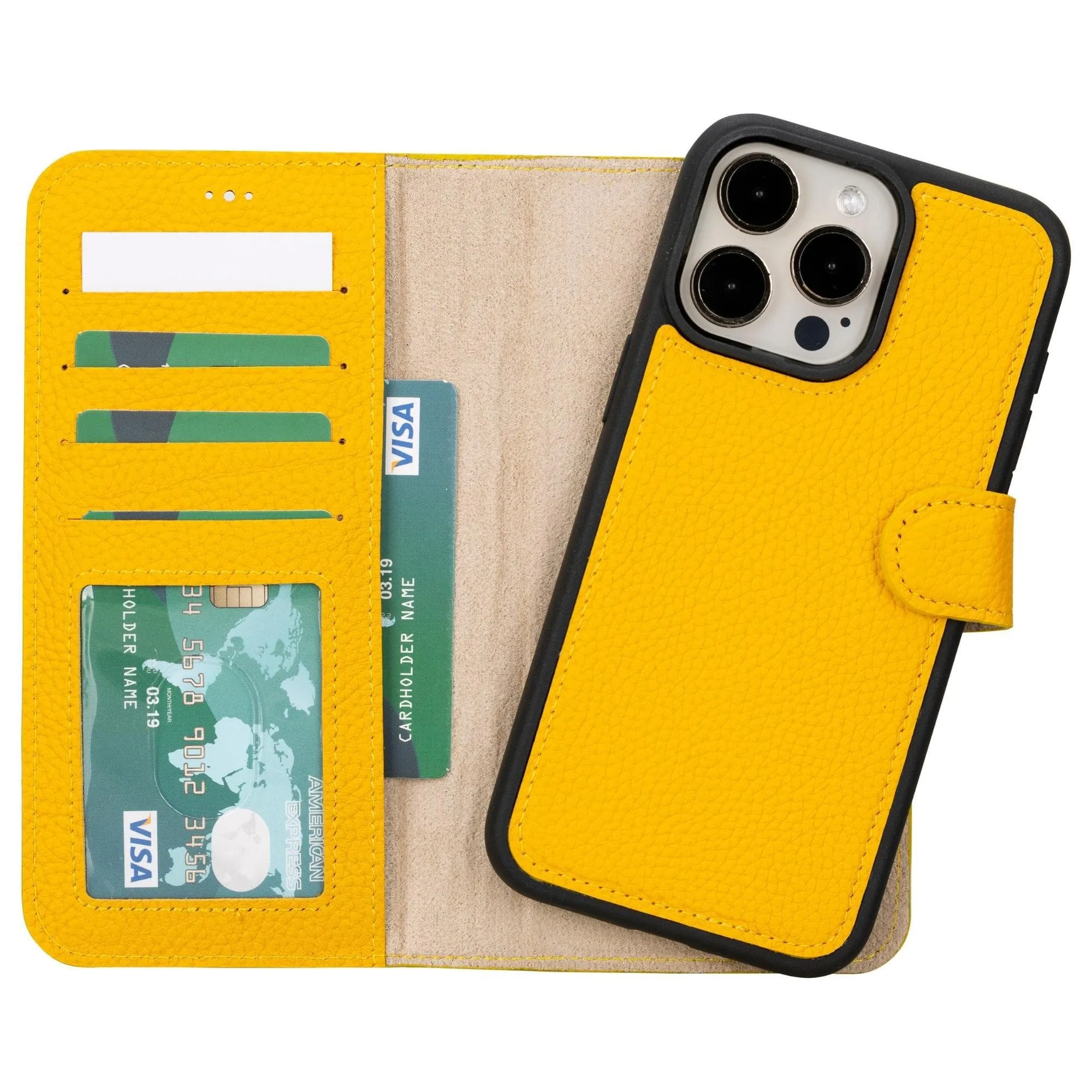 iPhone 16 Series Detachable Leather Wallet Case