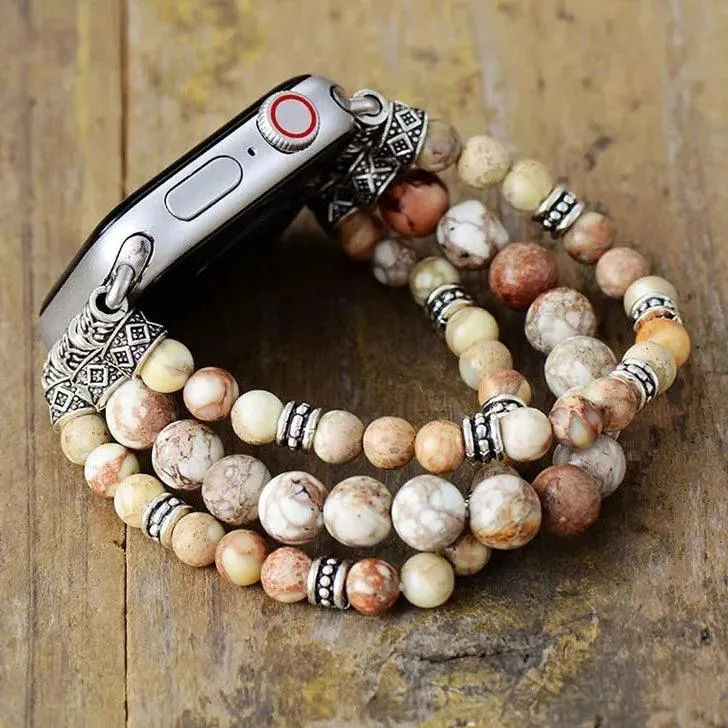 Ivory Jasper Stretchy Apple Watch Band