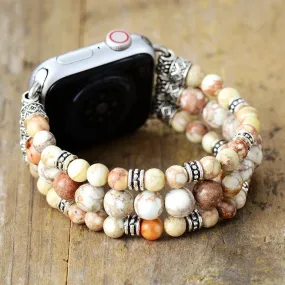 Ivory Jasper Stretchy Apple Watch Band