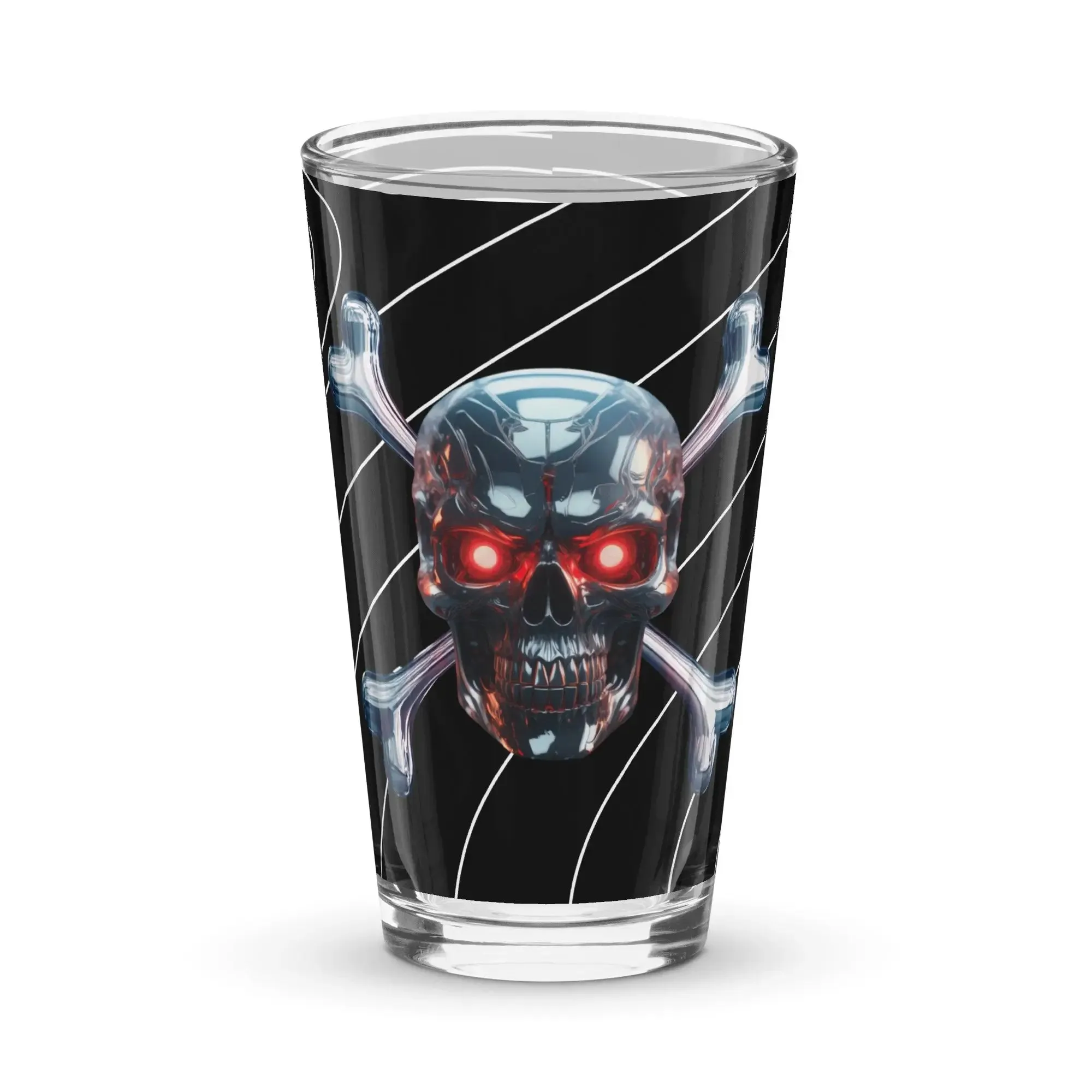 Jolly Roger Terminator Shaker pint glass