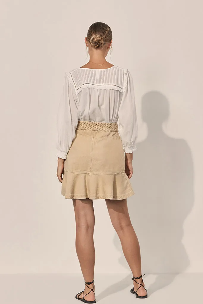 Kivari - Theo Braided Waist Mini Skirt - Bone *FINAL SALE