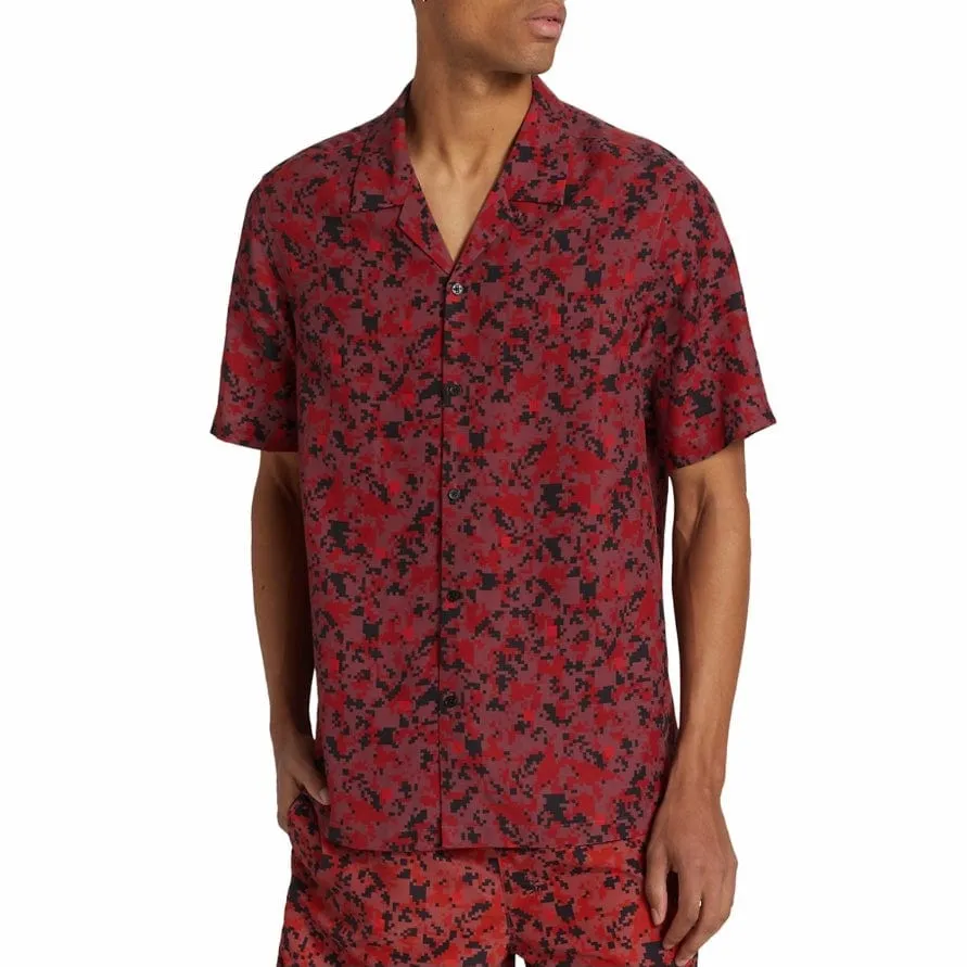 Ksubi Digi Resort Short Sleeve Shirt (Red/Black) MSP23SH006