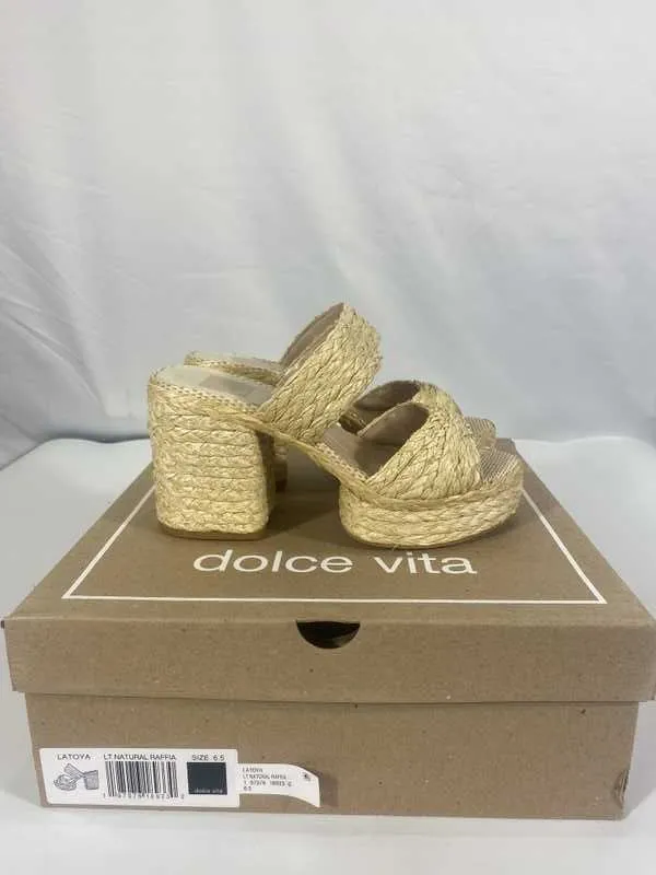 LATOYA HEELS LT NATURAL RAFFIA - re:vita