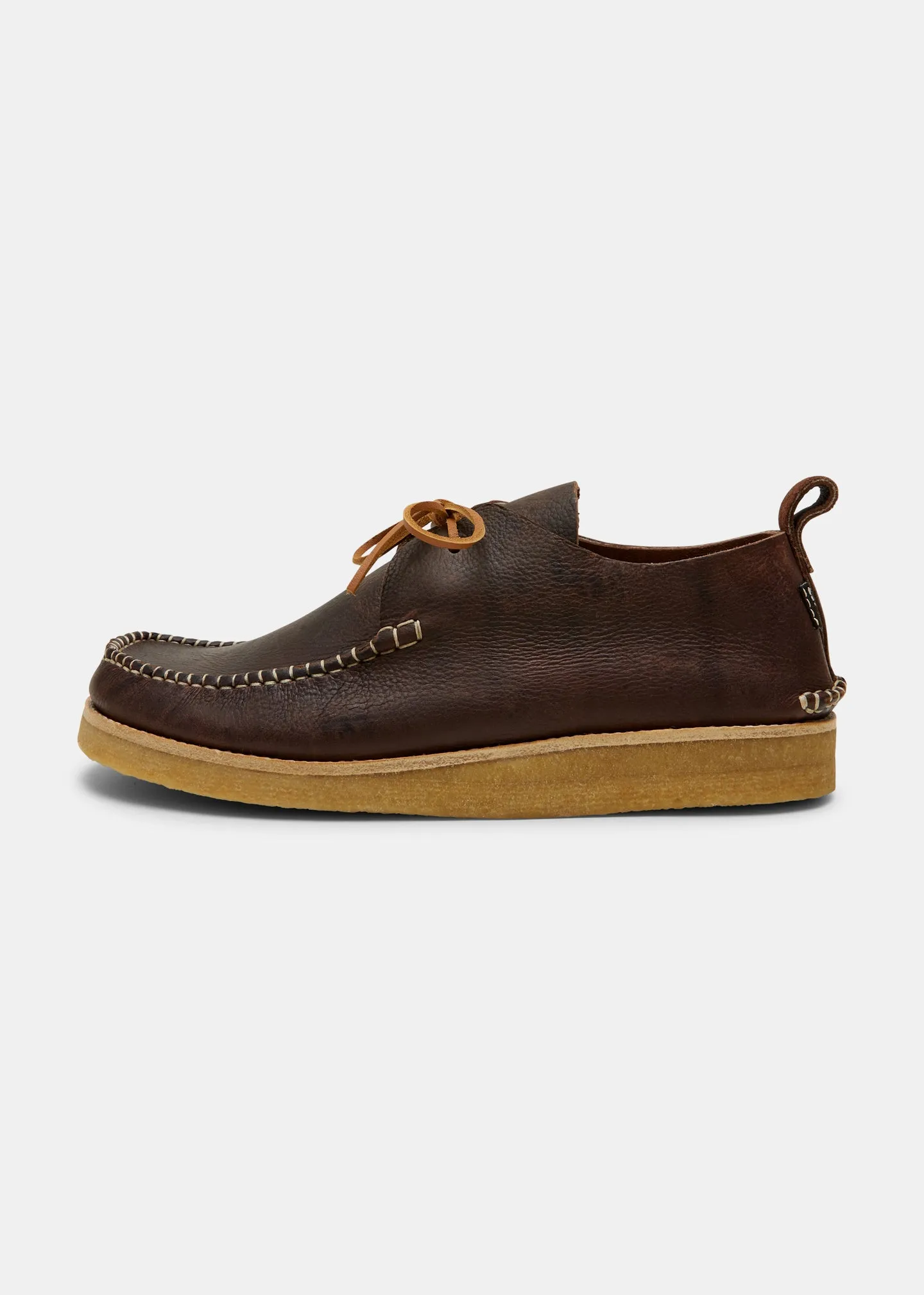 Lawson Leather Moccasin Shoe On Crepe Outsole - Dark Brown