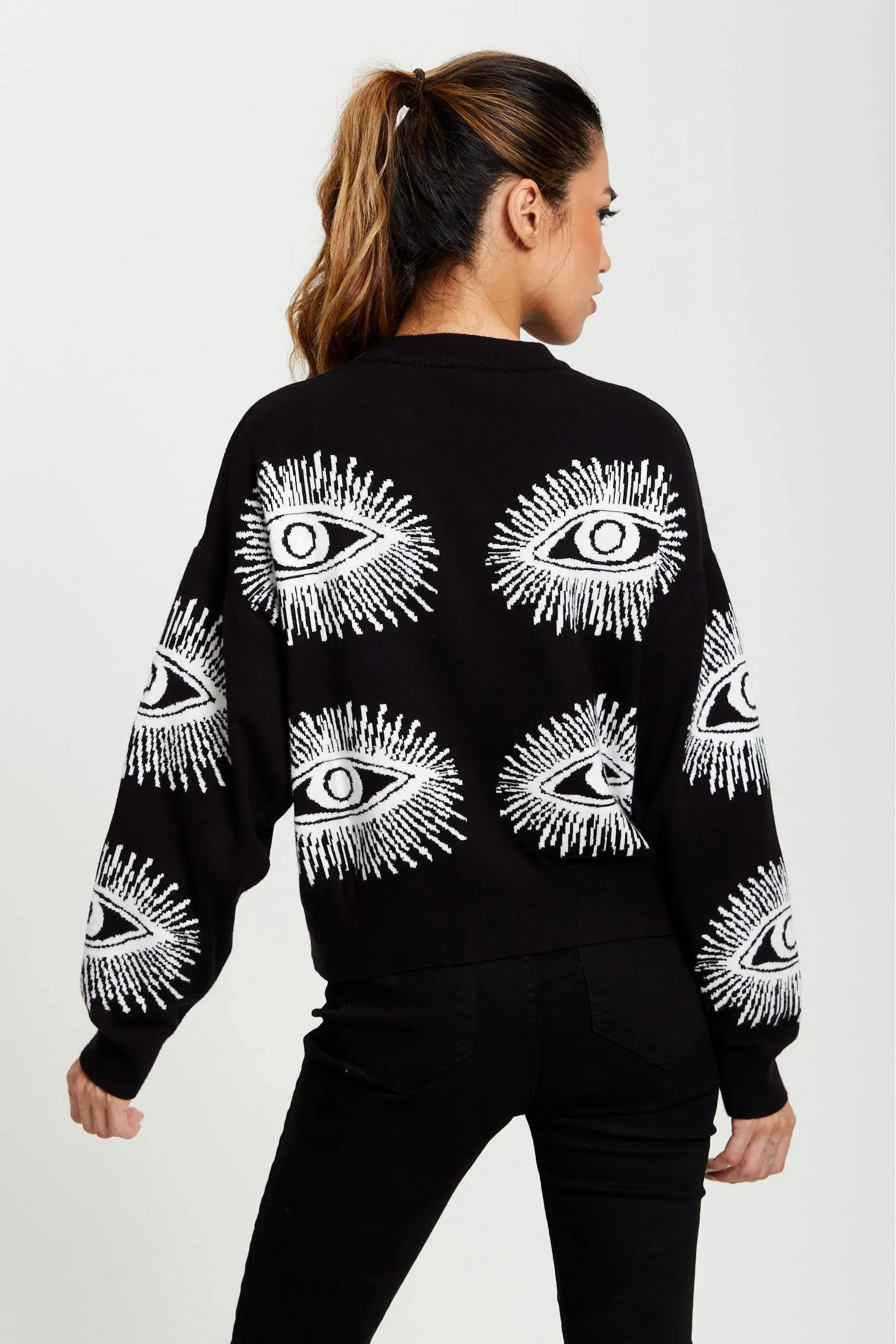 Liquorish Eye Pattern Jumper