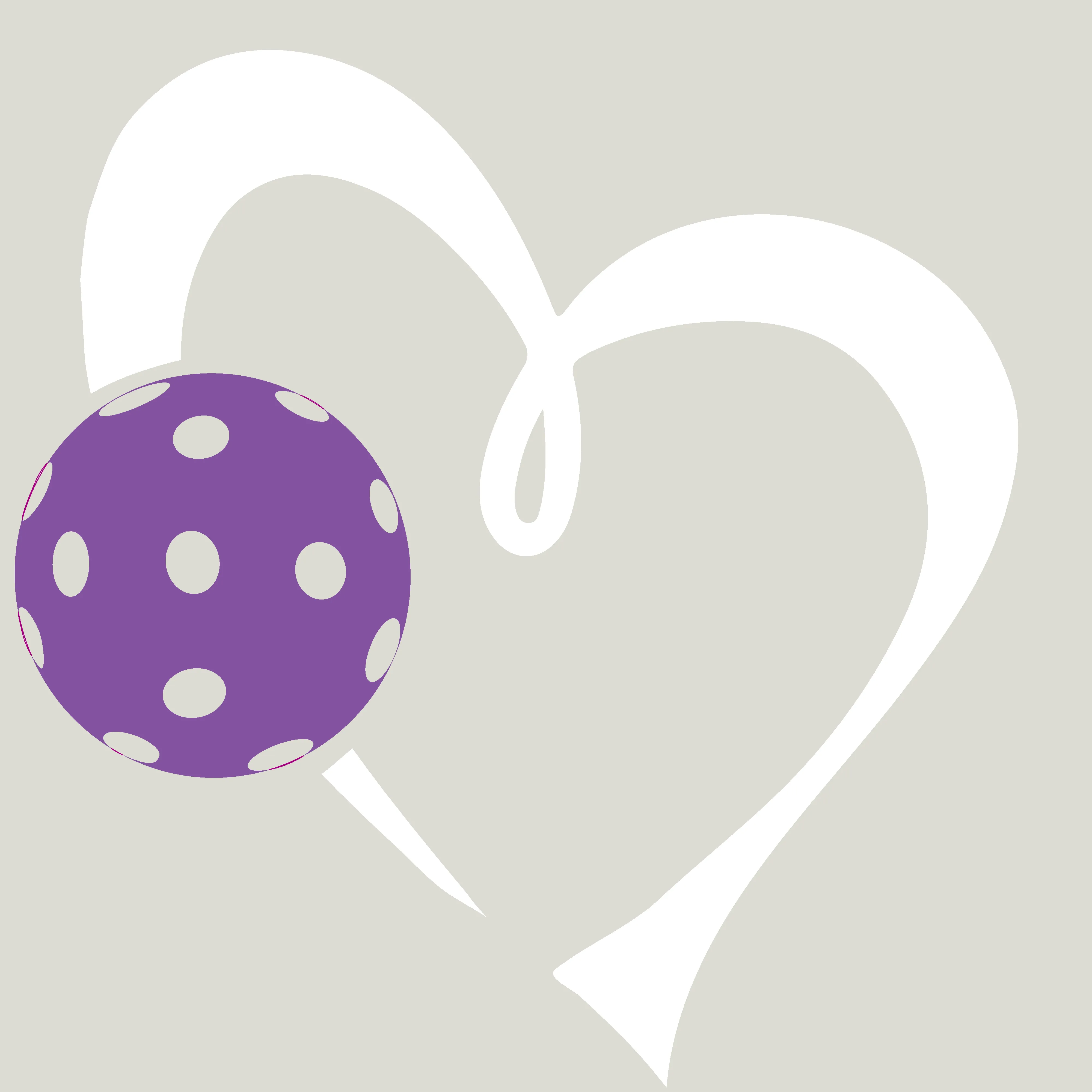 Love Pickleball Heart (Purple) | Pickleball Headband | 100% Polyester