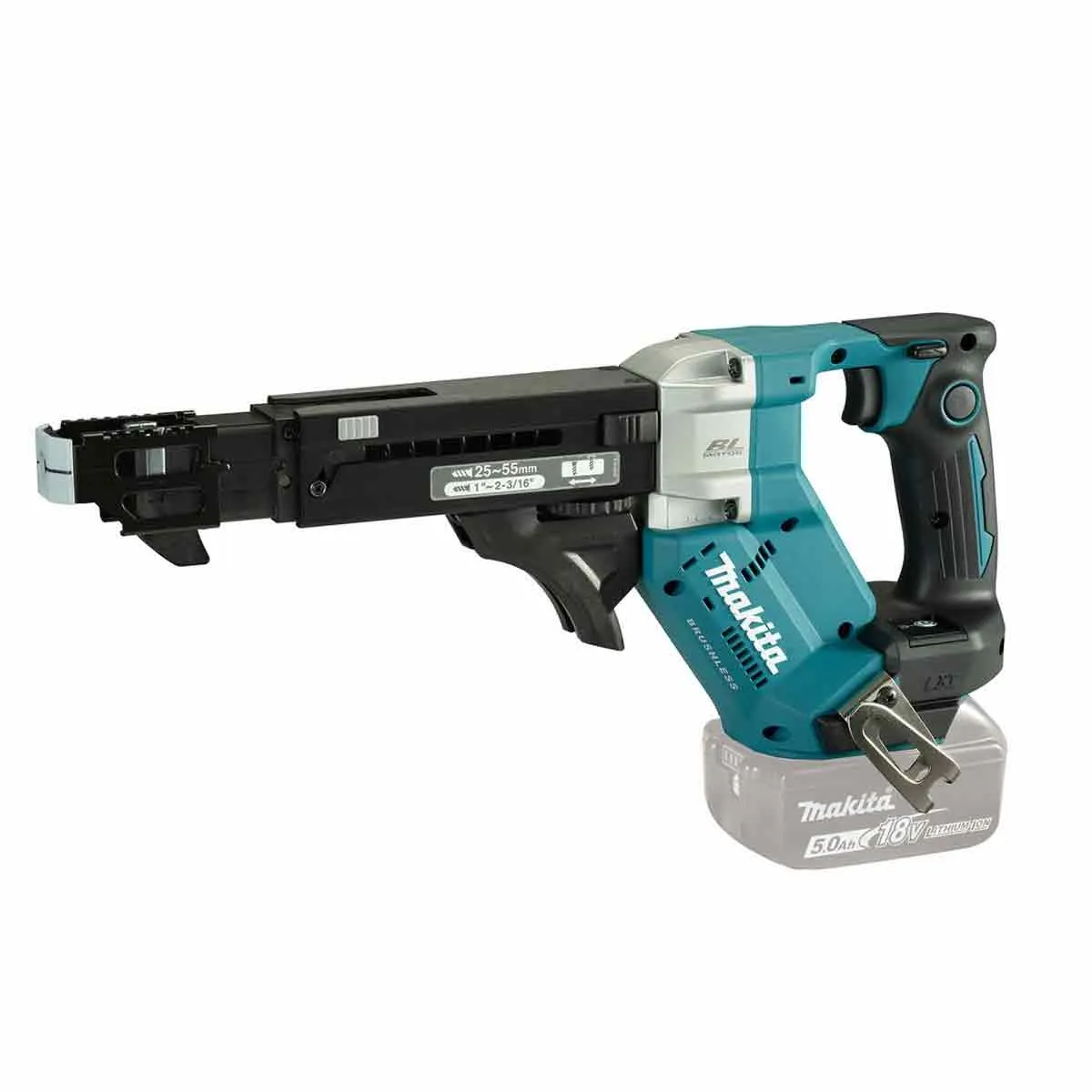 Makita DFR551RTJ 18V LXT Brushless Auto Feed Screwdriver With 2 x 5.0Ah Batteries Charger & Case