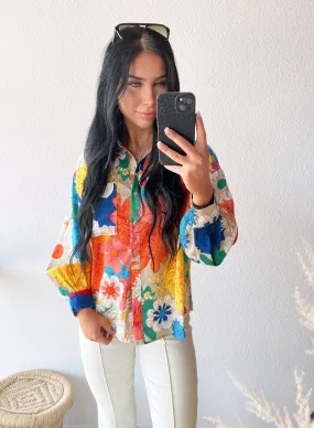 Market Days Floral Button Up