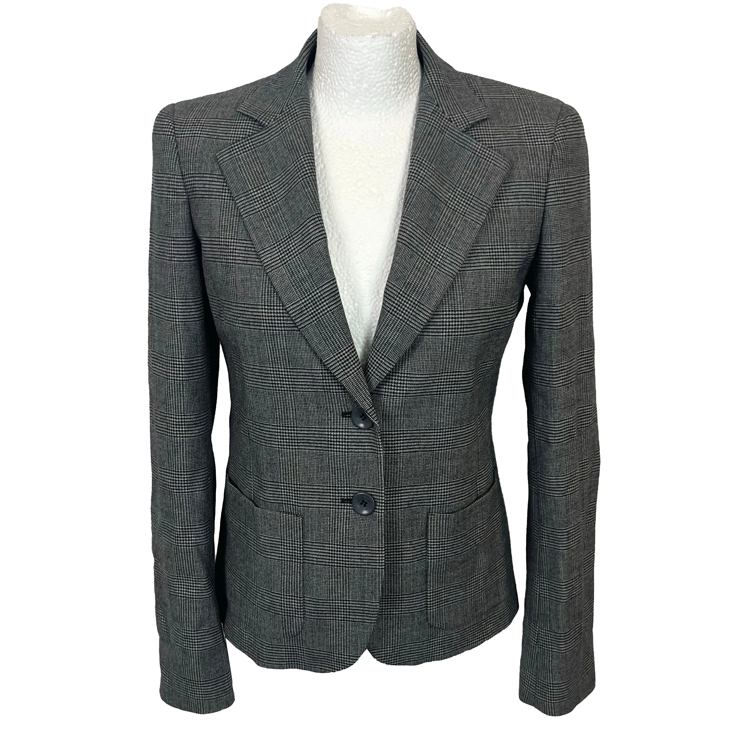 Max Mara Navy Prince of Wales Check Blazer Jacket XS/S