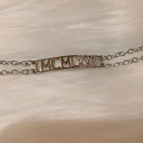 MCMLXXII (1972) Silver Bar Bracelet