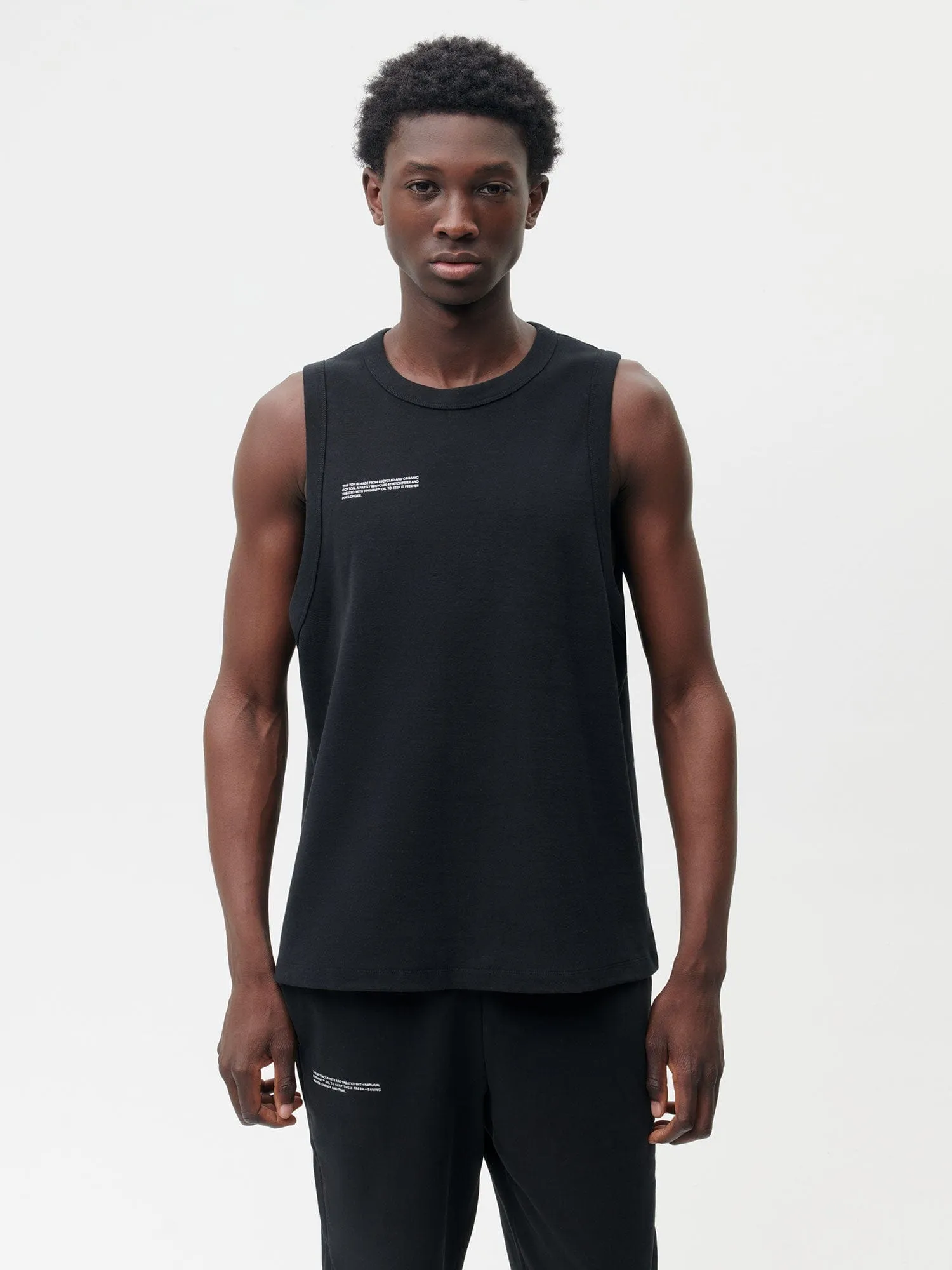 Men's Cotton Tank Top—black